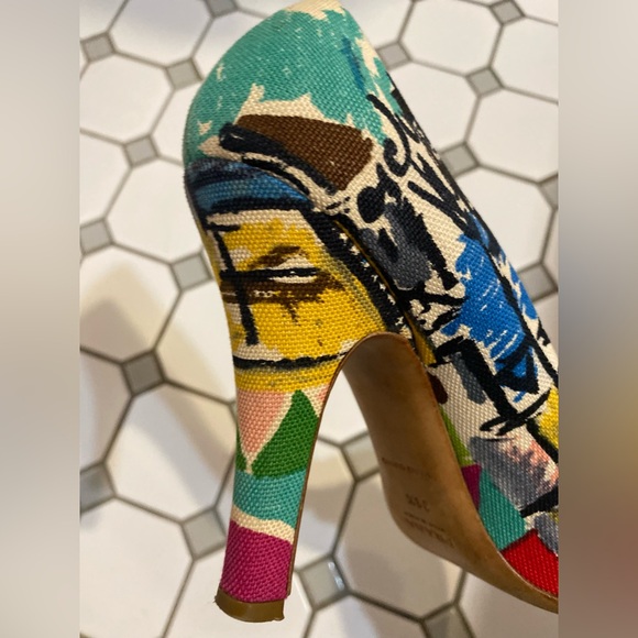 Vintage prada “Venice” cloth round toe heels - Picture 3 of 5